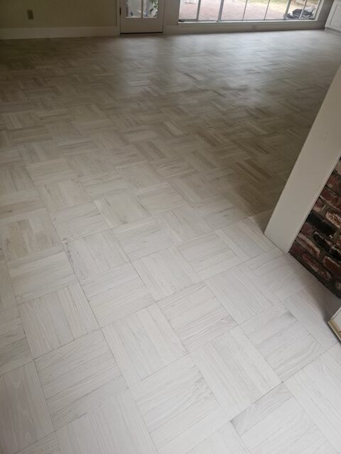 Whitewash Parquet Refinish
