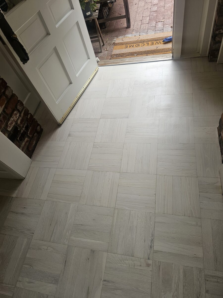 Whitewash Parquet Refinish